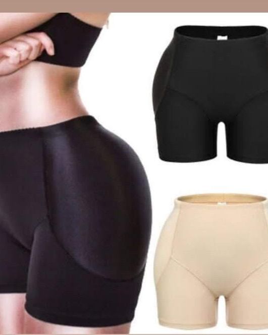 Padded shaping shorts in black and nude
